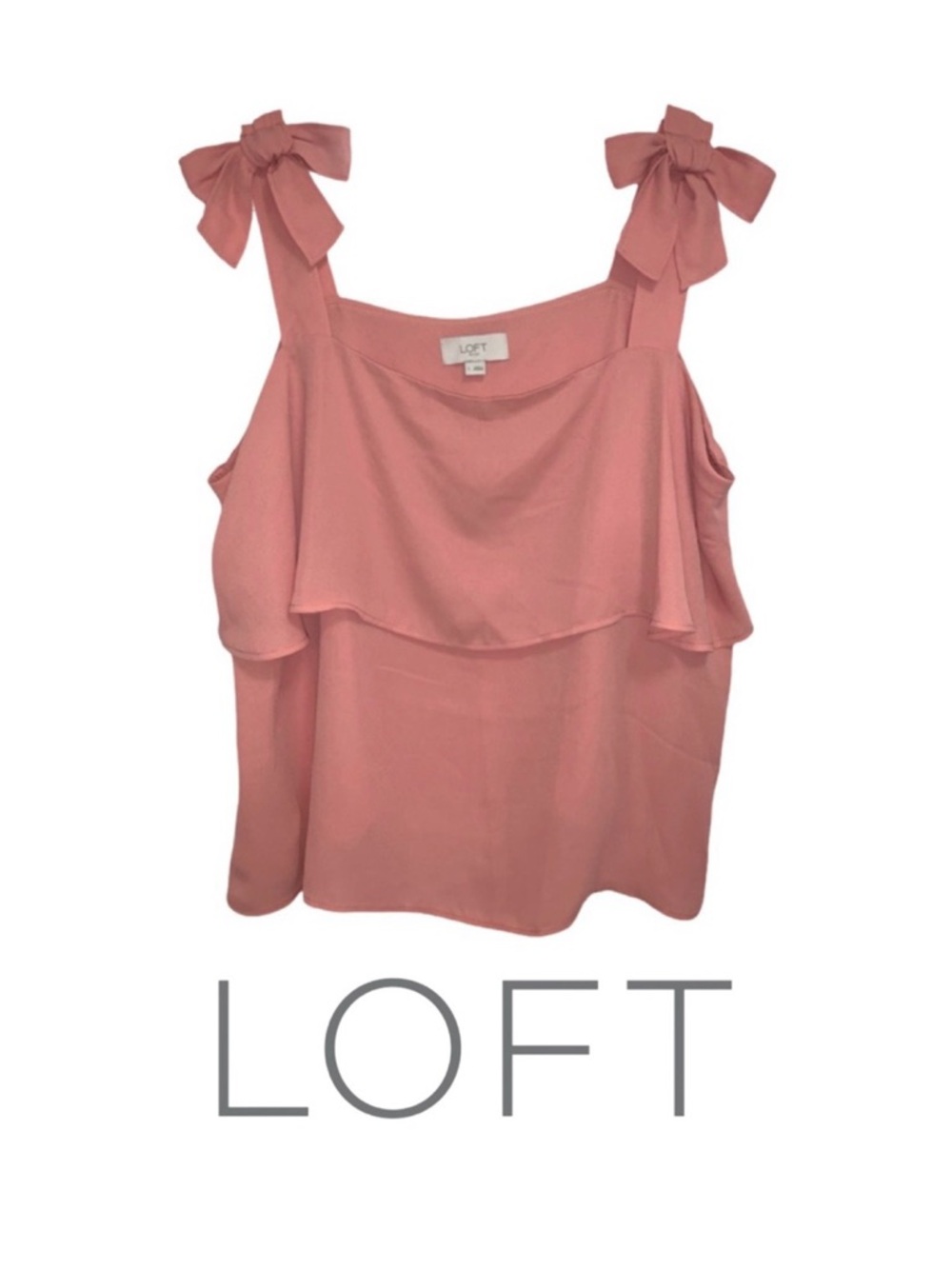 LOFT Salmon Color Cami Tank with Bows